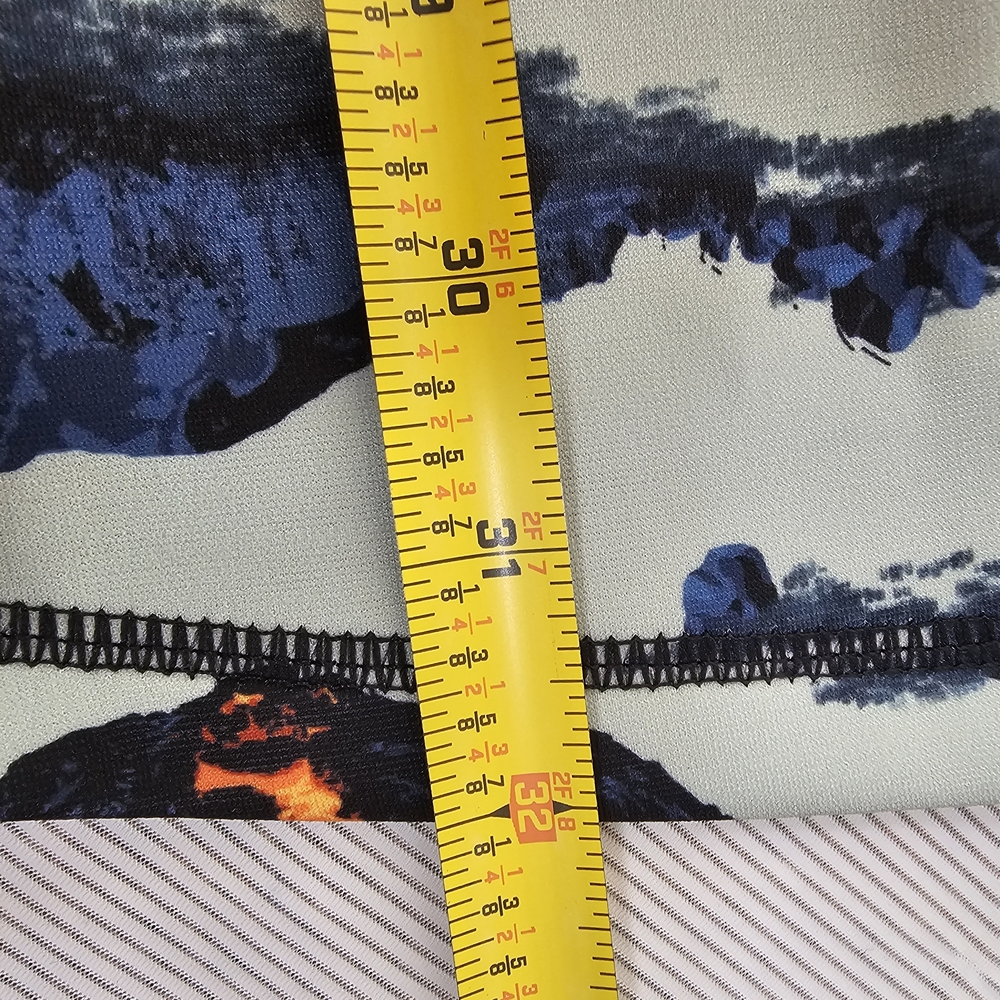 Hot Lava Volcano Print Dress Long-Sleeve Scuba Skater Y2K '90s Fit & Flare Small - Picture 10 of 10